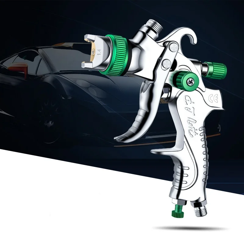 2008 Pneumatic Spray Gun Automotive Sheet Metal High Atomization Spray Gun Pot Type Topcoat Gun 1.4/1.7/2.0mm