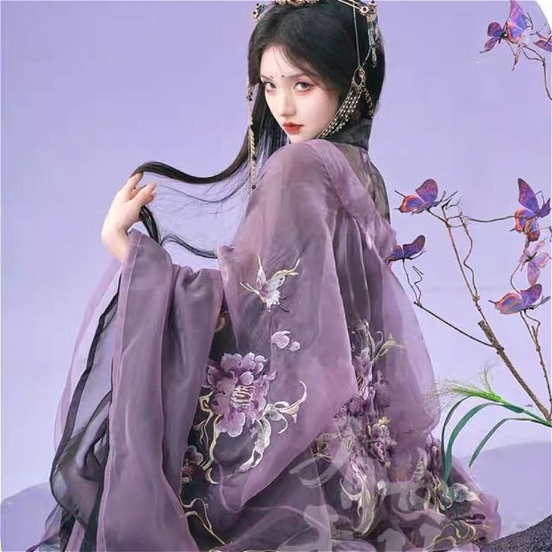 Traditionelle Frauen Tang Hanfu Kleid Dynastie Stickerei Elegante Alte Chinesische Stil Dame Vintage Bühne Kostüm Tanz Hanfu Sets