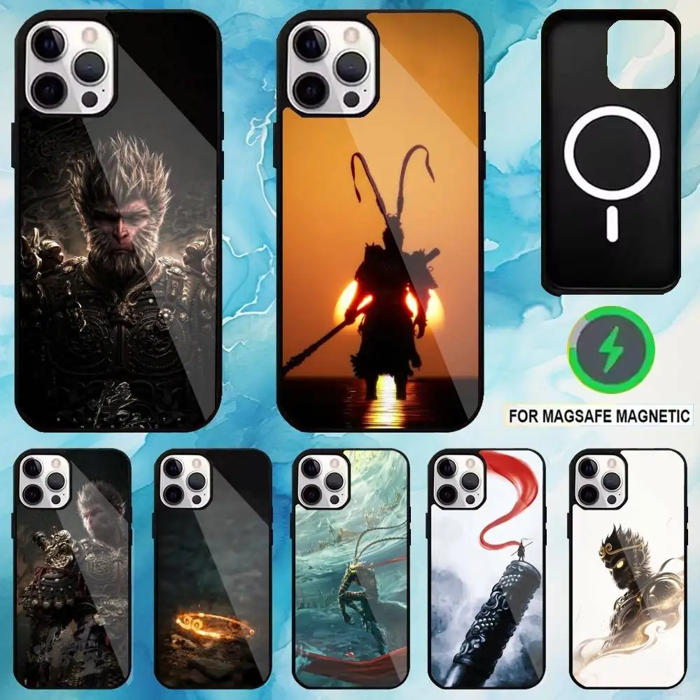 

Black Myth Wukong Game Phone Case For iPhone17,16,15,14,13,12,11 Plus,Pro Max Magnetic For Magsafe Wireless Charging