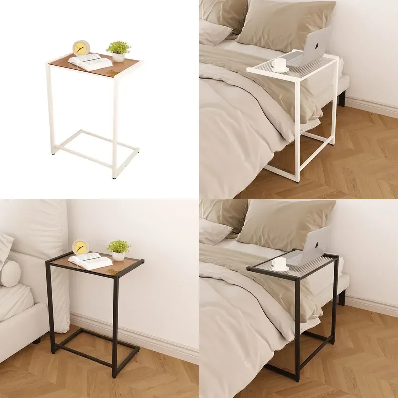 Modern Square Iron Tempered Glass Side Table Minimalist Nightstand Luxury Living Room Sofa Corner End Table for Bedroom