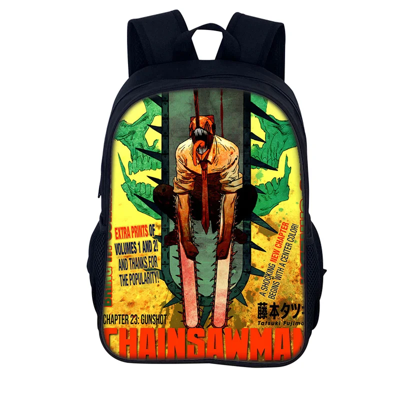 Chainsaw Man Kids Backpack School Bag 40cm/15.7inch Backpack Lightening Zipper Backpack Book Bags for Boys Girls Best Gift