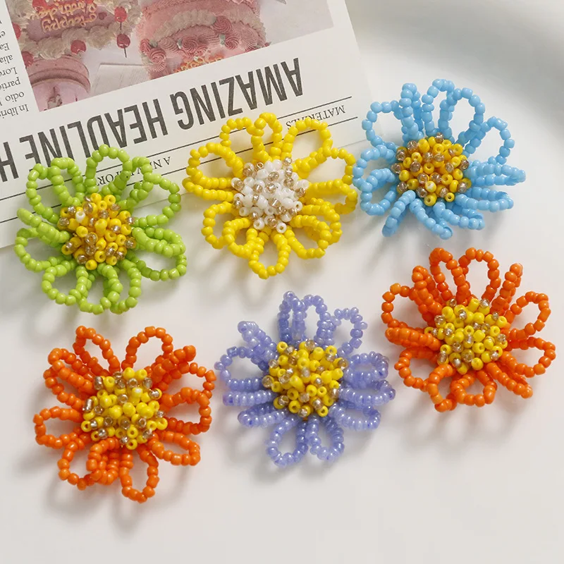 Colorful Beaded Flower Shoe Charms Acrylic Handmade DIY 1 Piece Non Slip Lightweight Durable for Clogs Sandals Beach