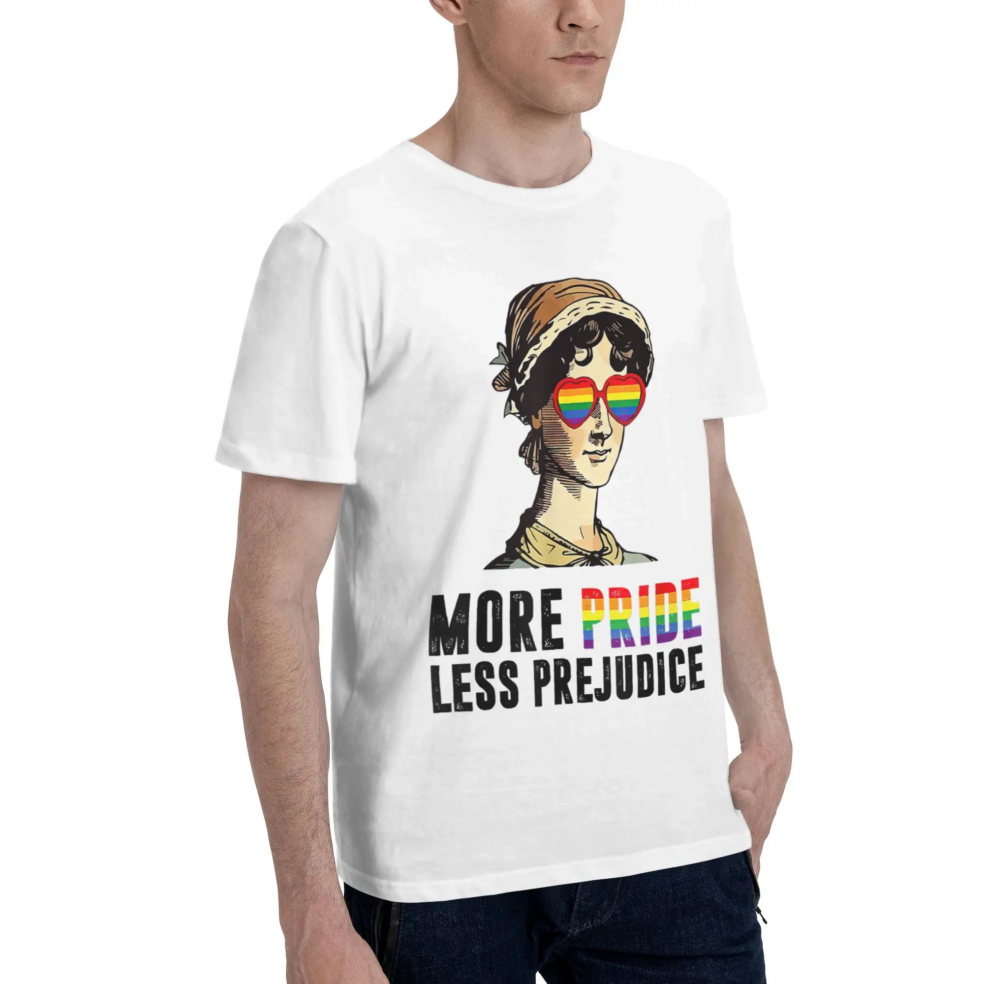 More Pride Less Prejudice  Fashion T Shirts for Men Women  Cotton  Tee Shirt Clothing