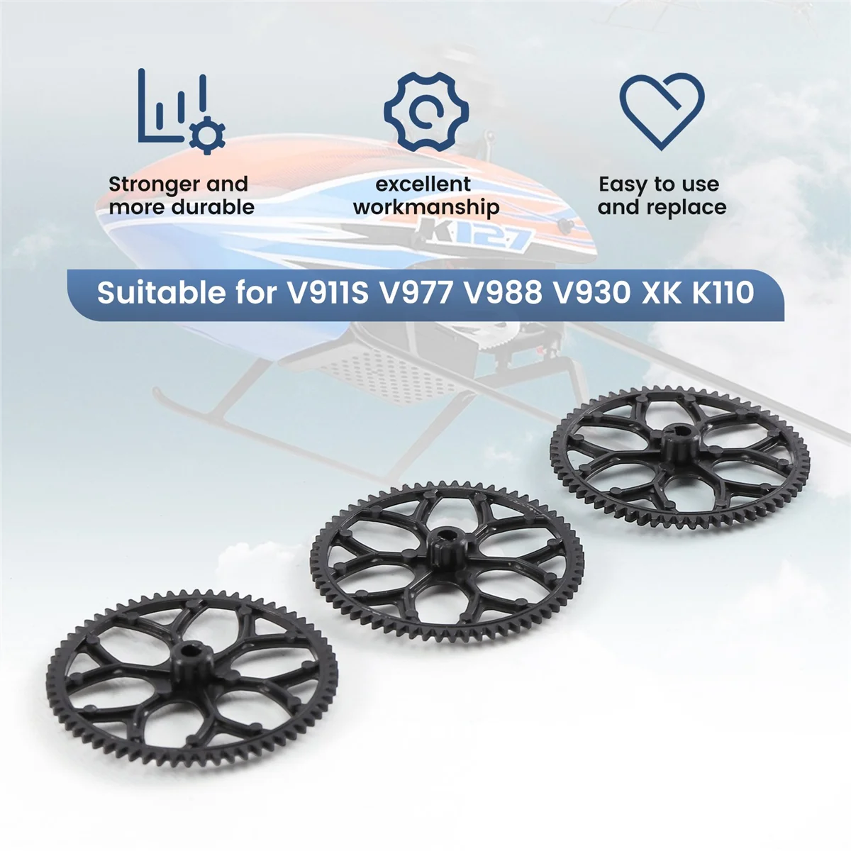 BAAA-10 шт. основная шестерня для WLtoys V911S V977 V988 V930 V966 XK K110 RC вертолет самолет дрон запасные части аксессуары