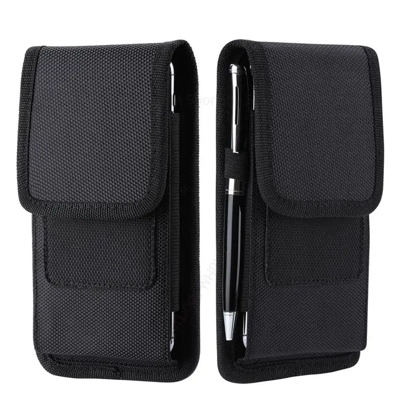 

For Samsung S23 Ultra Oxford Cloth Flip Phone Pouch For Galaxy S22 Plus S21 Ultra S10 S9 S8 Coque Waist Bag Belt Clip Card Cover