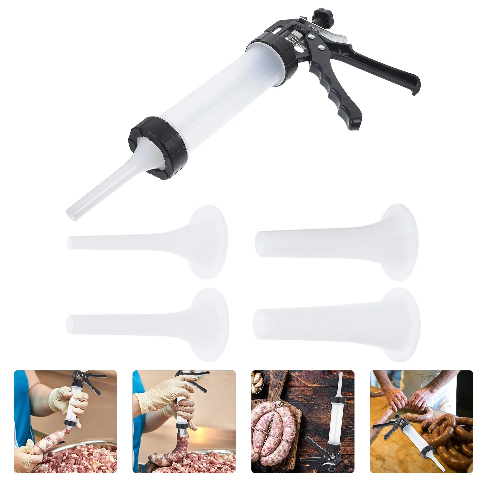 

1Set Stainless Steel Manual Sausage Filler Home Meat Stuffing Tool Easy Operation Space Saving Quiet Sausage Stuffer for Fresh