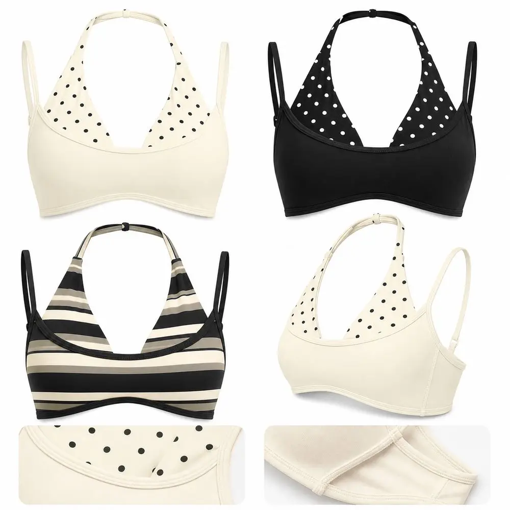 Padded Yoga Bra Halter Sports Bra Polyamide Removable Pads Layered Workout Bra Elastane Faux Layered Athletic Bra Top