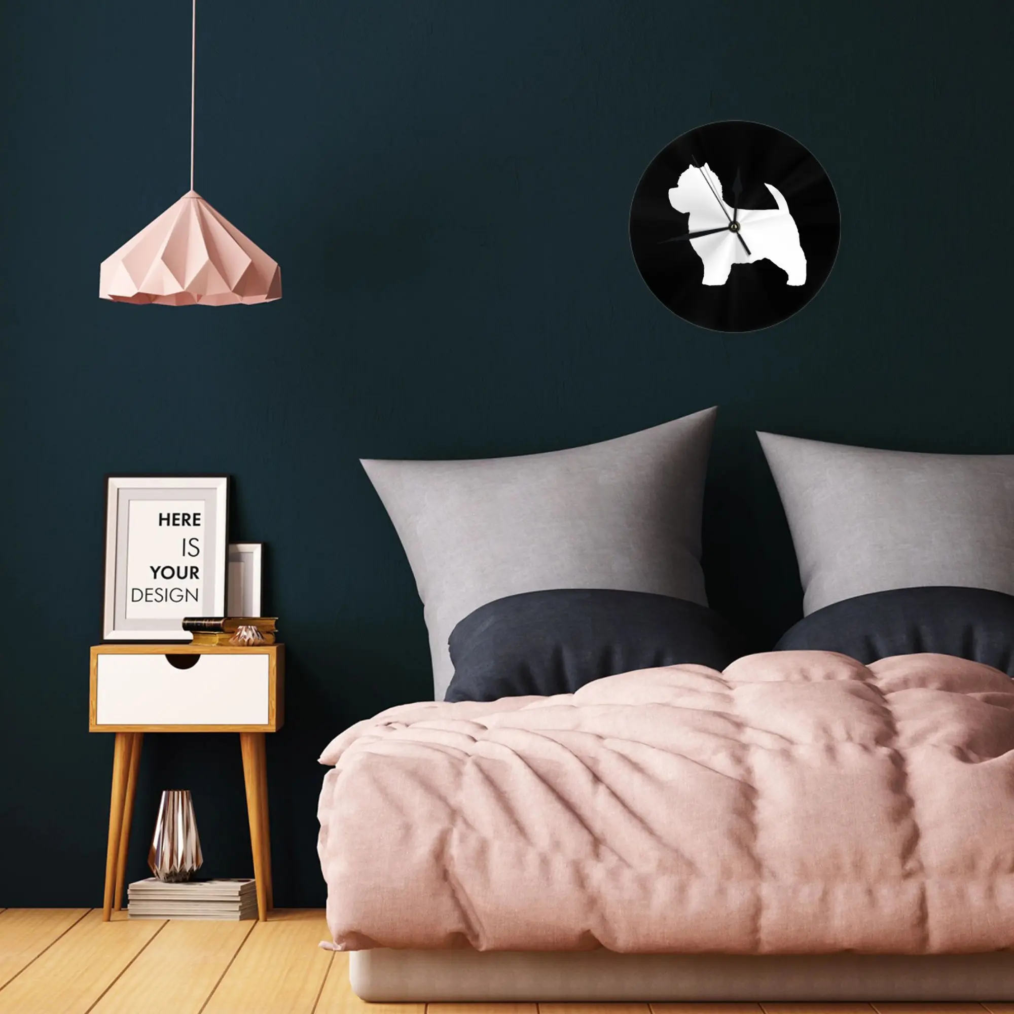 ويست هايلاند وايت جحر صورة ظلية (ق) ساعة حائط غرفة الديكور ساعة مستديرة صامتة لغرفة النوم المعيشة المطبخ المنزل #3