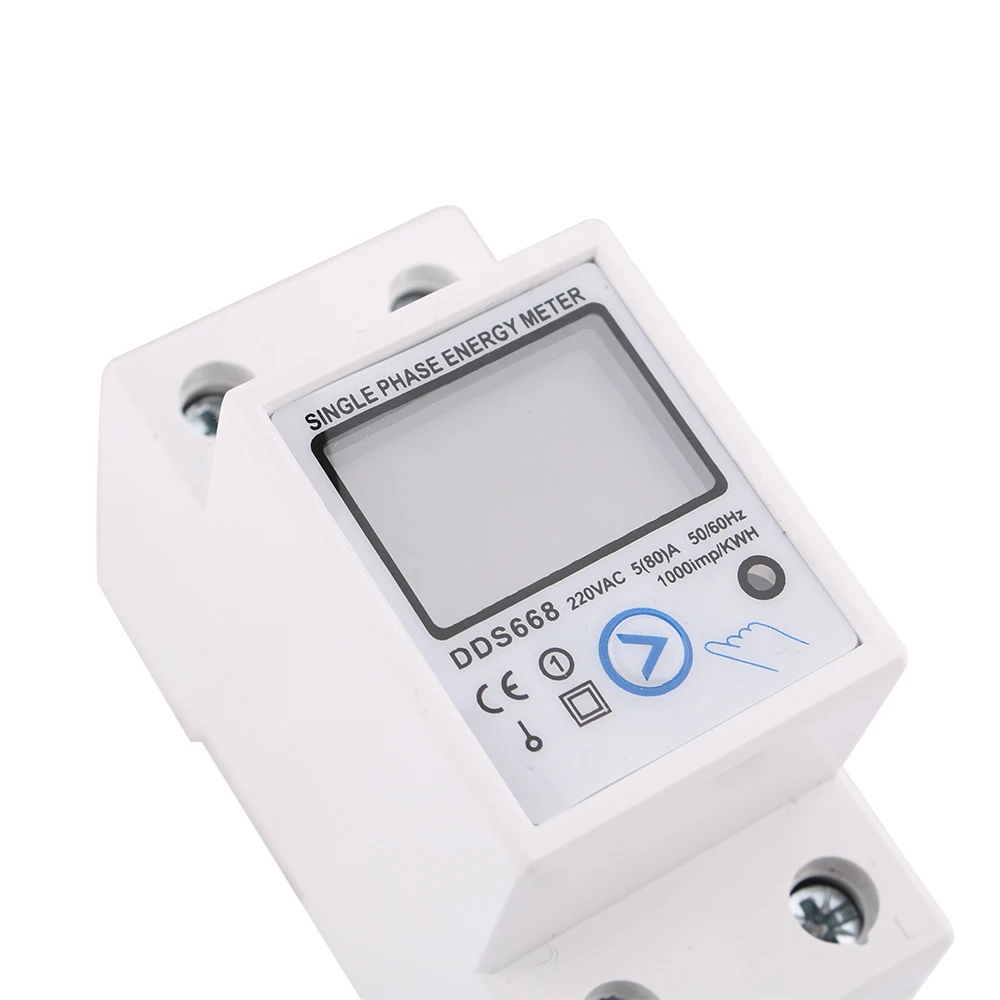 Din Rail Digital Single Phase Reset Energy Meter kWh Voltage Current Power Consumption Meter Wattmeter Electricity 220V AC110V