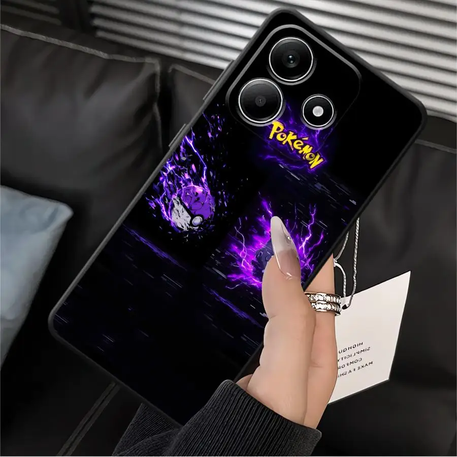 حافظة لهاتف Xiaomi Redmi Note 9S 10S 12s 7 8 13 14 Pro Plus 11s 9 10 11 12 Pro غطاء هاتف ناعم أسود شعار Pokémon Gengar #6