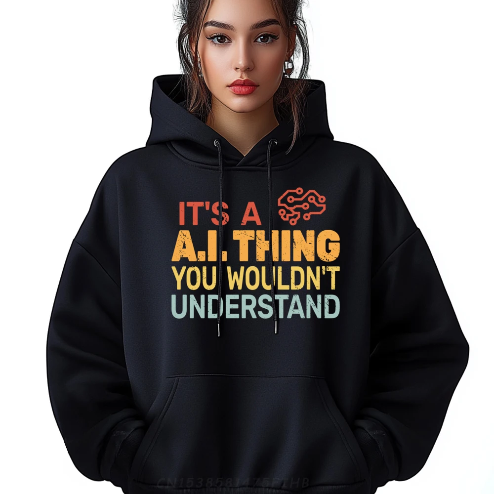 

Artificial Life Robot Human Like AI Hoodies Loose Crewneck Hip hop Long Sleeve Women's Sweatshirt Normal Coats