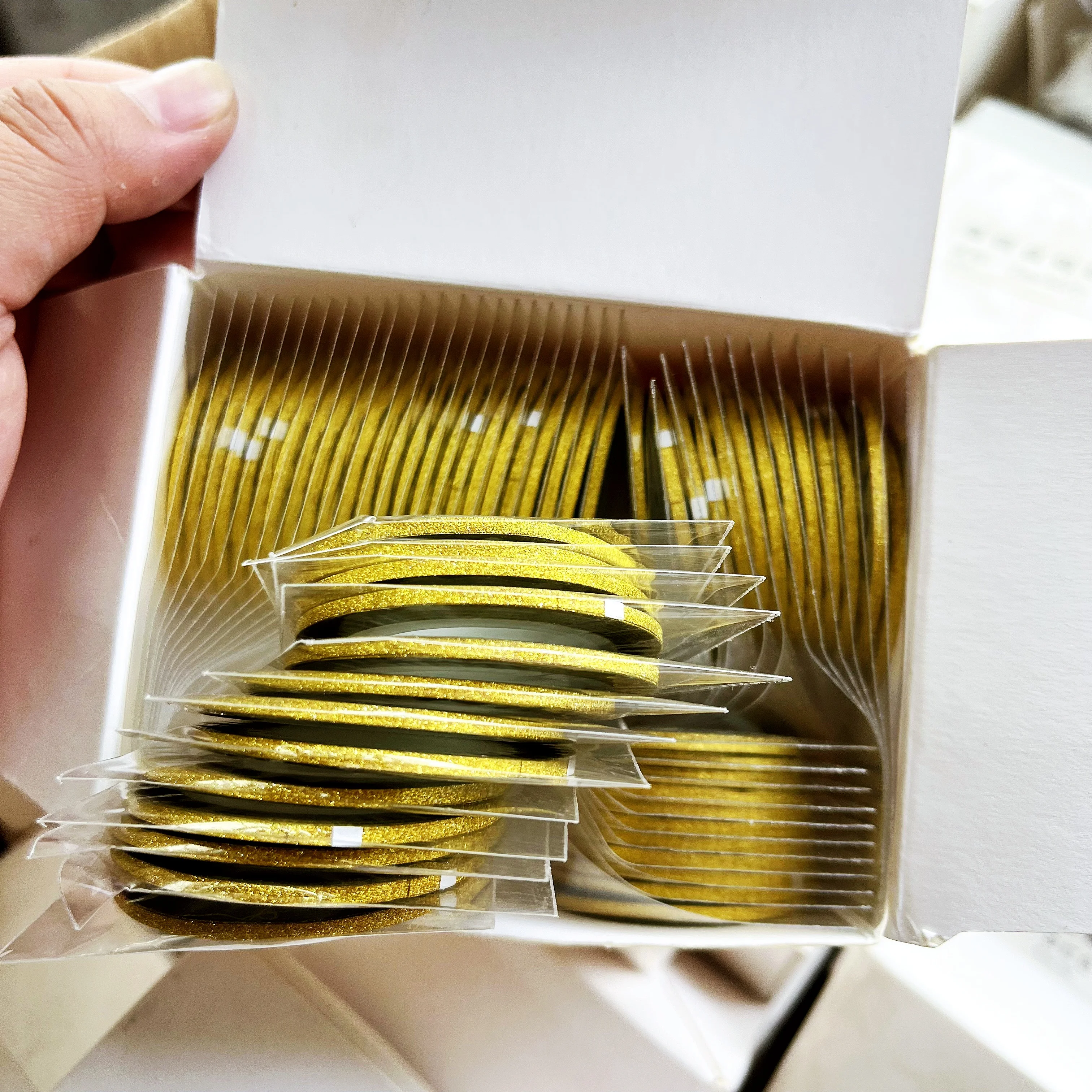 10 pezzi di nastro a strisce adesivi per unghie oro argento multicolore colori misti rotoli decorazione per unghie sirena glitter manicure fai da te * &