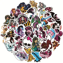 50PCS Anime Monster High Cartoon Decoration Graffiti Water Cup Notebook Trolley Case Computer Helmet Waterproof Sticker