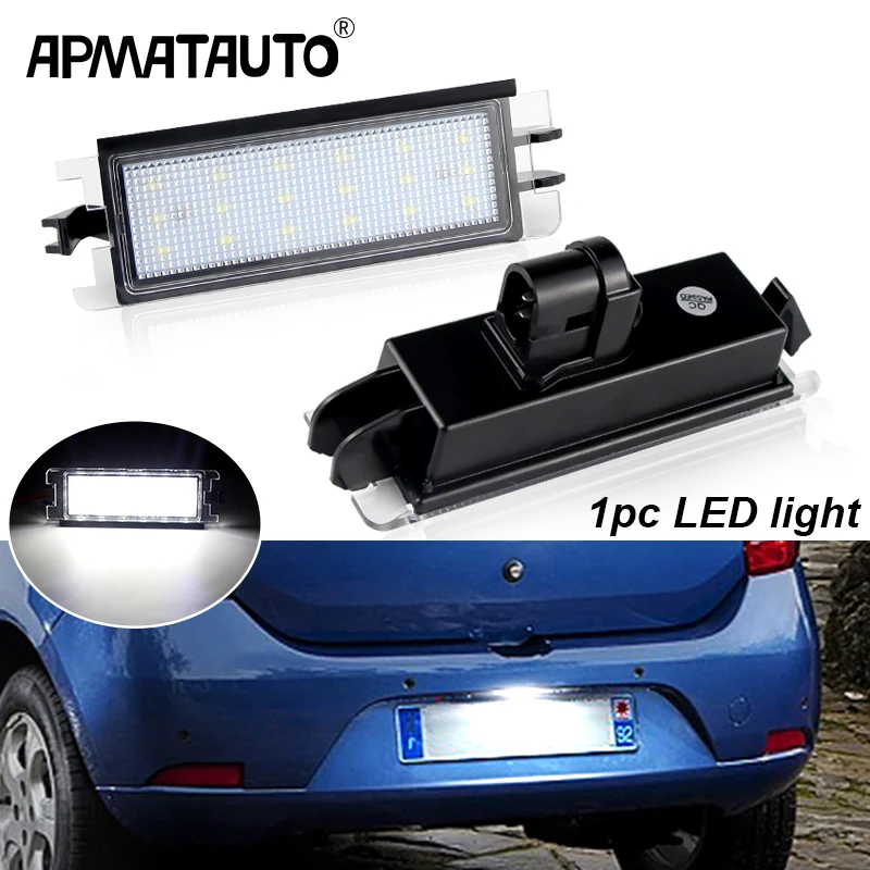 1pc led luz da placa de identificação para dacia logan i 2004-2012 sandero i 08-12 renault clio ii 2001-2004 oem # 7700433414