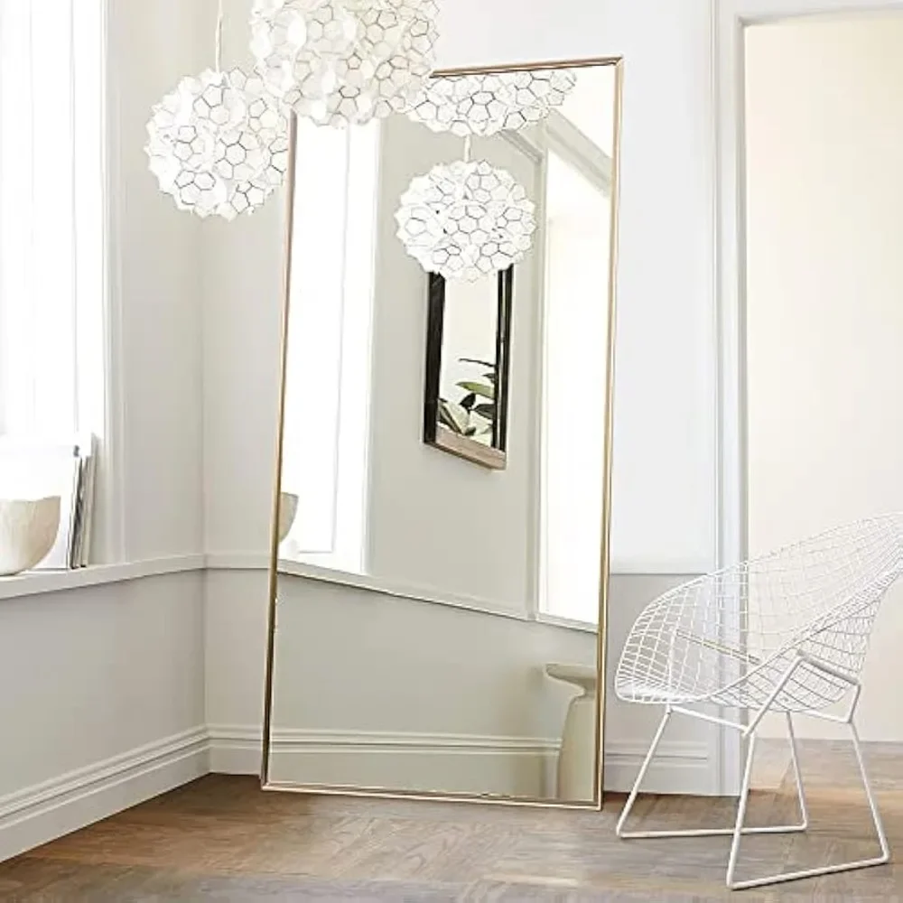 65"x22" Full Length Mirror with Standing, Bedroom Locker Room Standing Hanging Dressing Mirror, Wall-Mounted Mirror