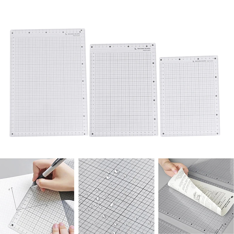 

Transparent Ruler Board A4 B5 A5 Students Writing Desk Pad PVC Grid Sewing Cutting Mats Drawing Clipboard Measuring Supplies