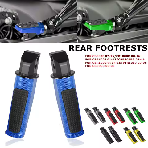 Rear Foot Pegs Footrests For Honda CB600F HORNET 07-15 CB1000R 08-16 CBR600F 01-13 CBR600RR 03-16 CBR1000RR 04-16 VTR1000 00-05