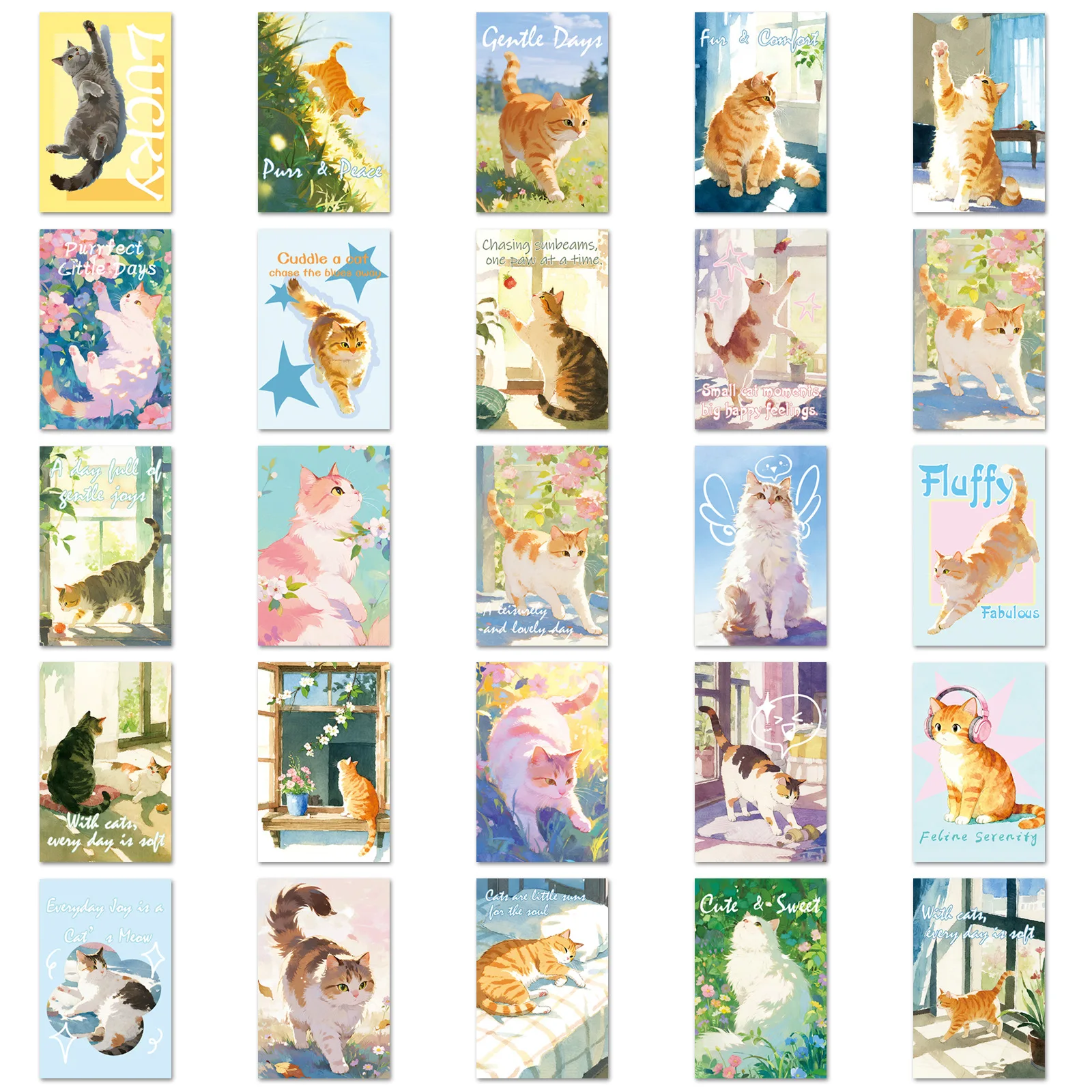 

10/50PCS Cute Cat Graffiti Stickers Healing Design Fashion DIY Toys Secret for Bottle Scrapbook Travel Bag Aesthetic Decals