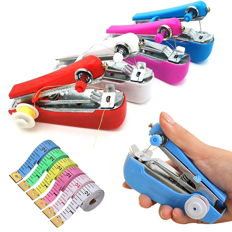 Kit de machine à coudre manuelle 1PC, machine à coudre pratique avec ruban adhésif de couleur aléatoire, cadeaux de bricolage pour les amateurs de couture ZYF
