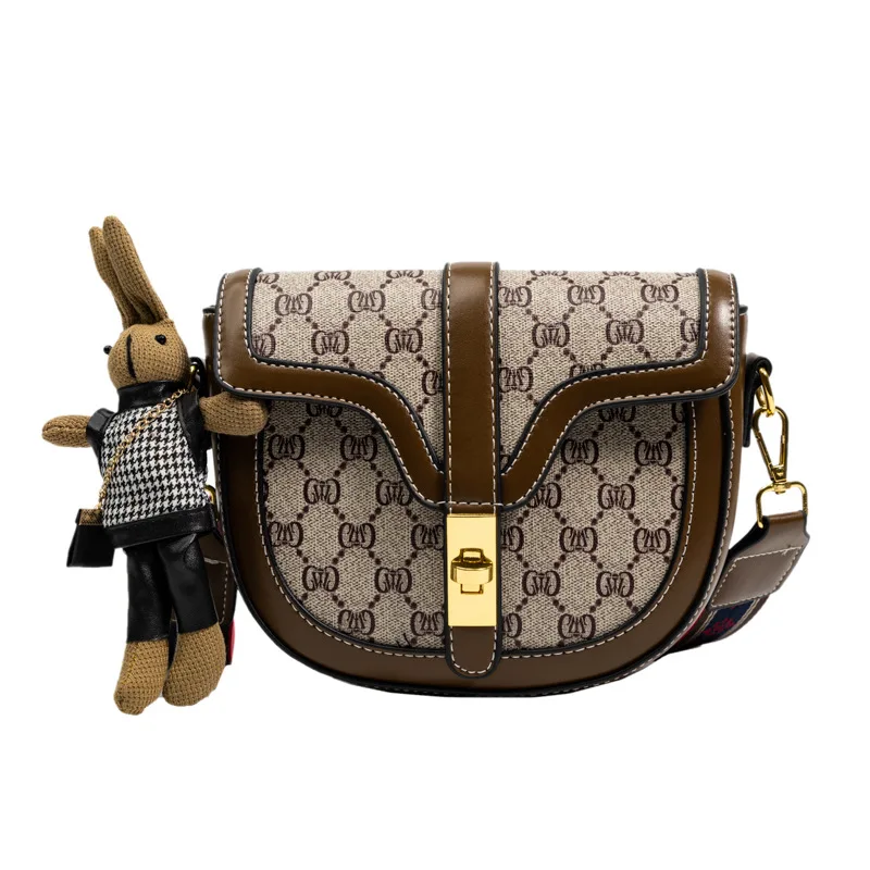 

Женская роскошная сумка через плечо 2025 года с принтом, кошелек через плечо с широким ремешком, бутиковая сумка для повседневных прогулок и работы