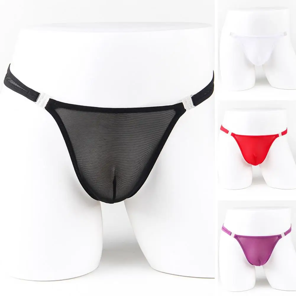 Men Underwear Friendly to Skin Lightweight Men G-strings Briefs Underwear with Buckle Non-Fading Men G-strings for Male