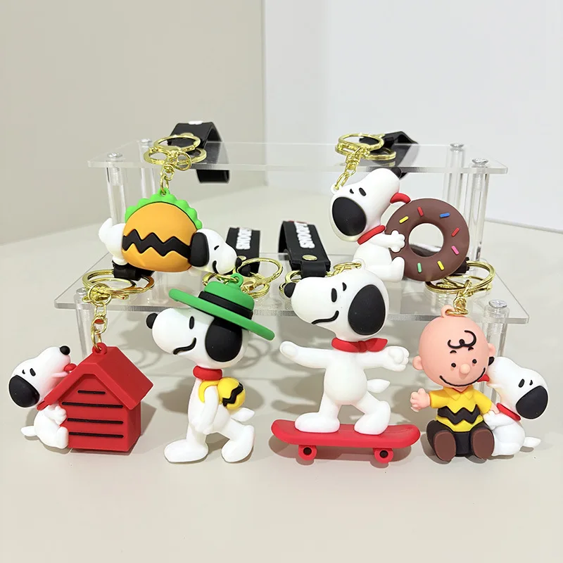 Kawaii Cartoon Snoopy Charlie Keychain Car Key Ring Cute Bag Pendant Birthday Gift Christmas Gift