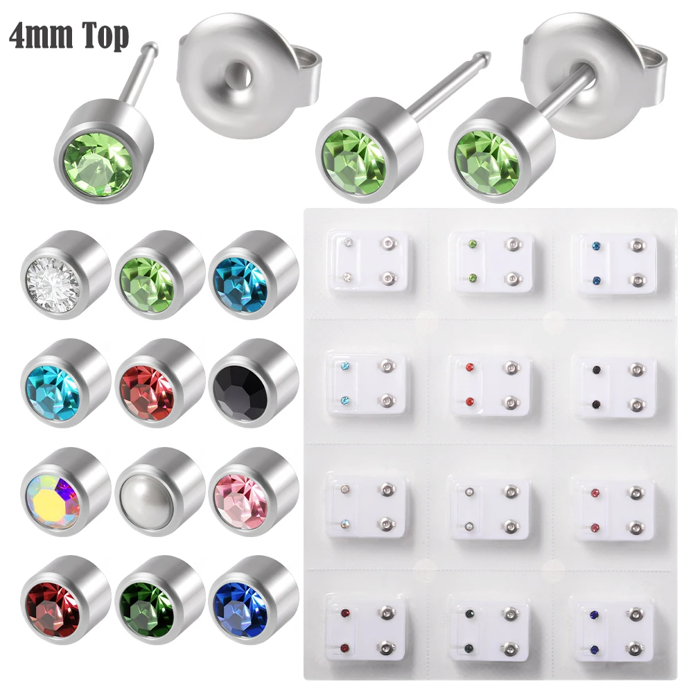 Dreamlee Surgical Steel Tragus Cartilage Ear Studs 3 & 4 mm CZ 10
