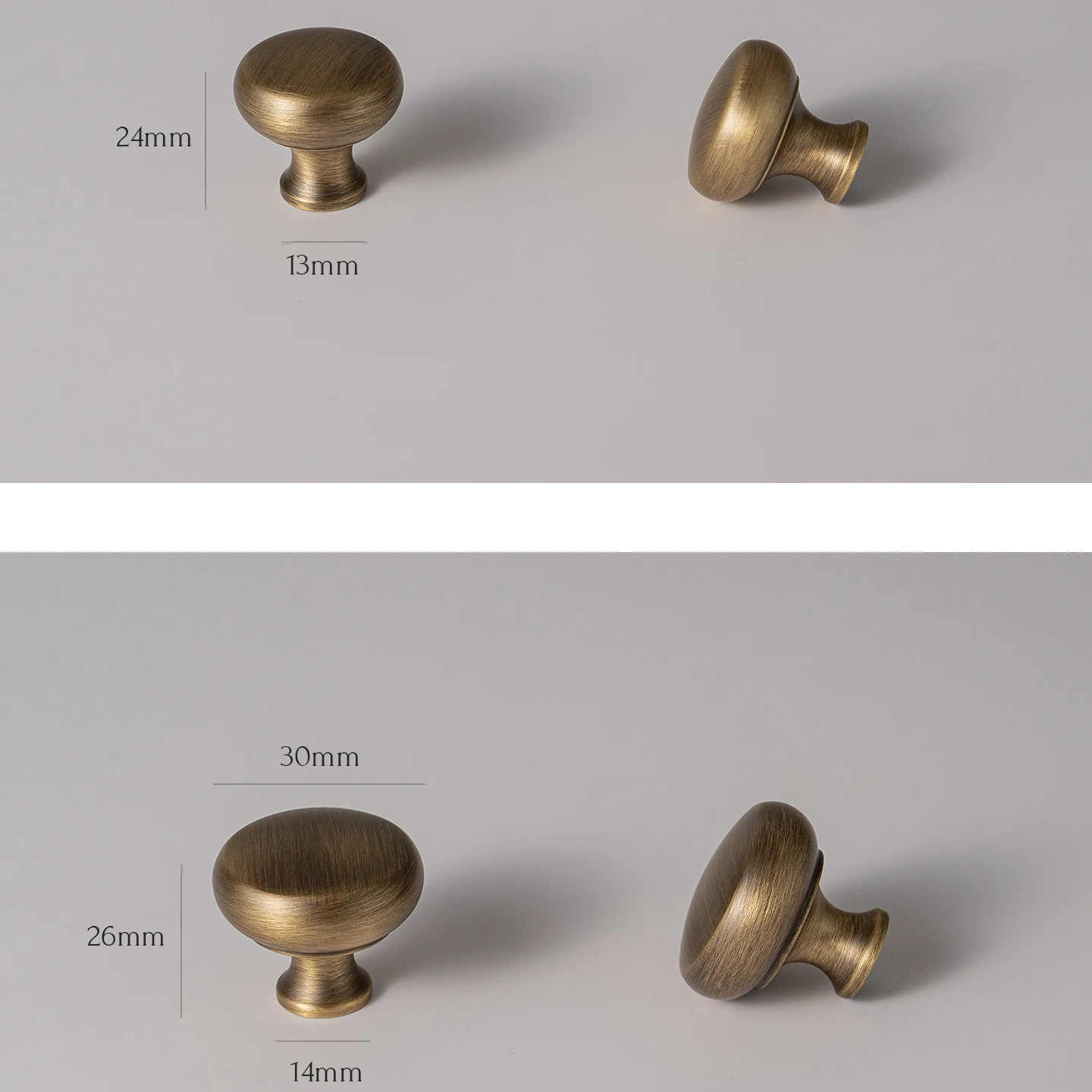 Antique brushed brass single-hole cabinet knob 29