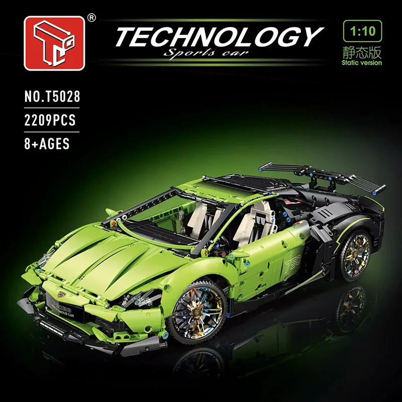 TGL T5028 Technical Super Sports Car 1:10 Model City Racing Series DIY Creative Toys Building Blocks Gift For Boys 2209Pcs