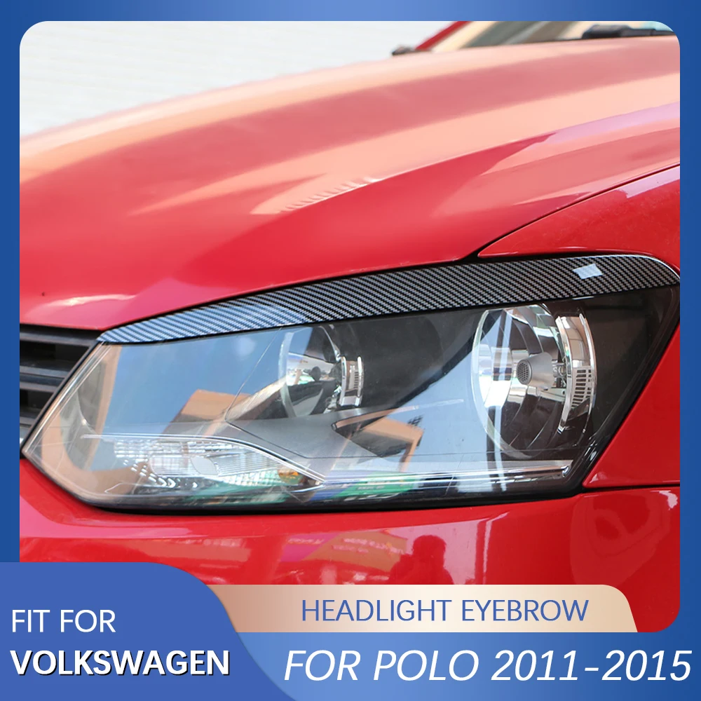 

2 шт./комплект, накладки на автомобильные фары из углеродного волокна для Volkswagen VW Polo Mk5 6R 6C 2011 - 2015 Acc.