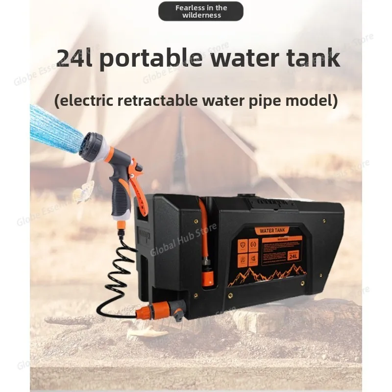 

Tanque De Agua Portátil Presurizado De Carga Rápida, Kit De Ducha Exterior Con Batería De24L Para Acampar Y Hacer Senderismo 4X4