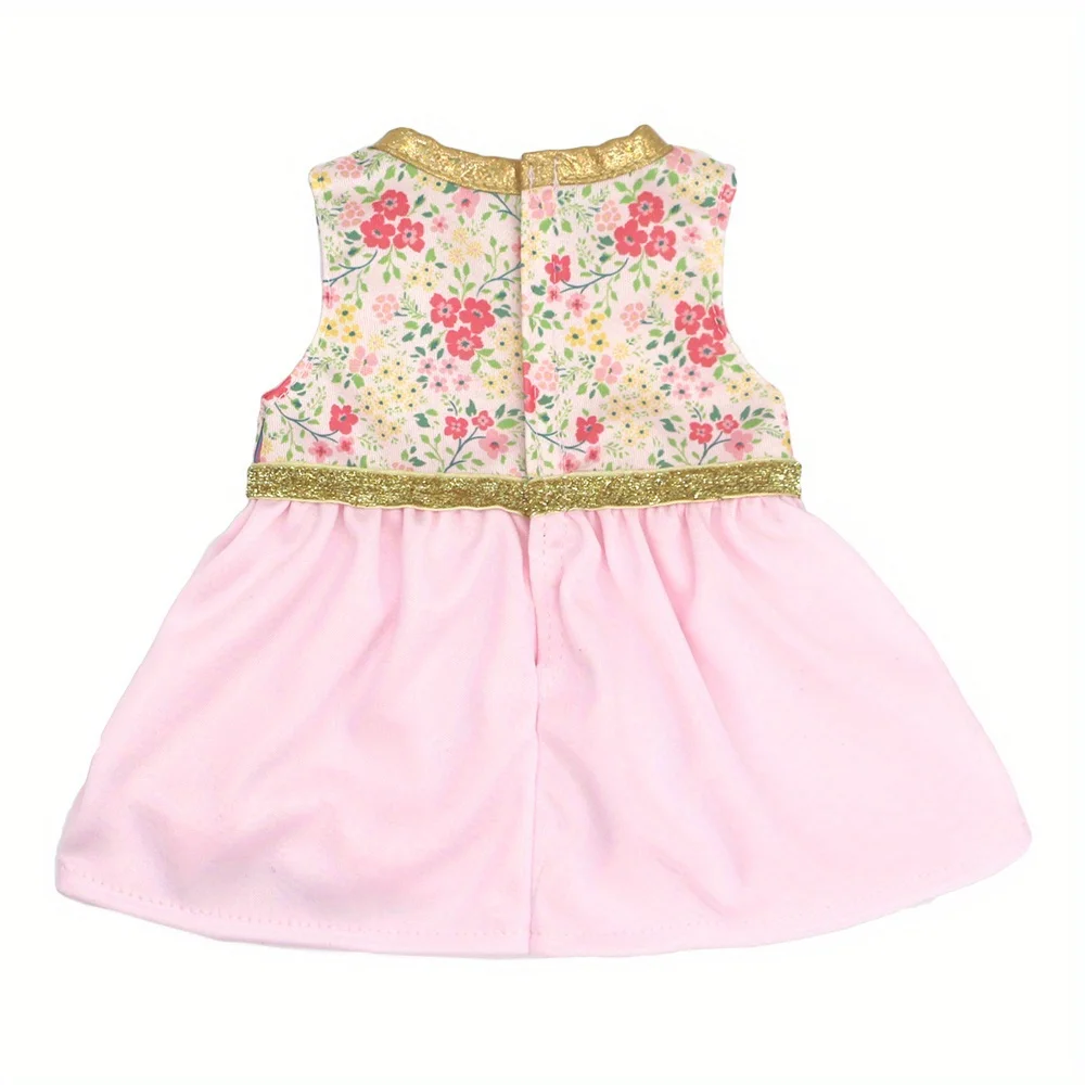 1 set of white cape dress with gold trim doll clothes for 18-inch (45.7cm) doll girls. Suitable for American dolls