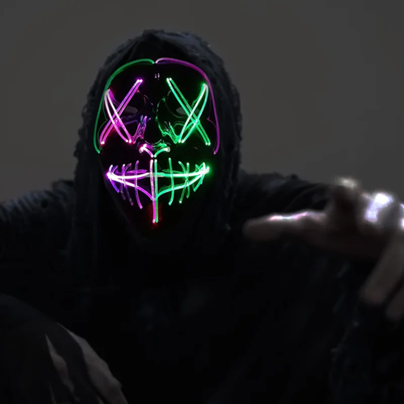 光るヴェンデッタマスク ダンス DJ ナイトクラブ ハロウィン 仮面舞踏会 マスク 装飾 ゴースト ダンス ディスコマスク 怖いVマスク 男性 女性用