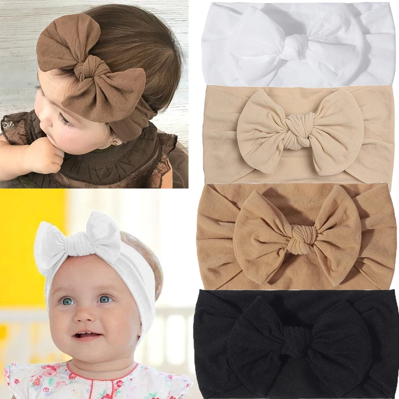 1/3/4/6 szt. Opaski dla niemowląt - Ręcznie robione bawełniane opaski z kokardkami dla noworodków i małych dzieci, akcesoria do włosów dla dzieci