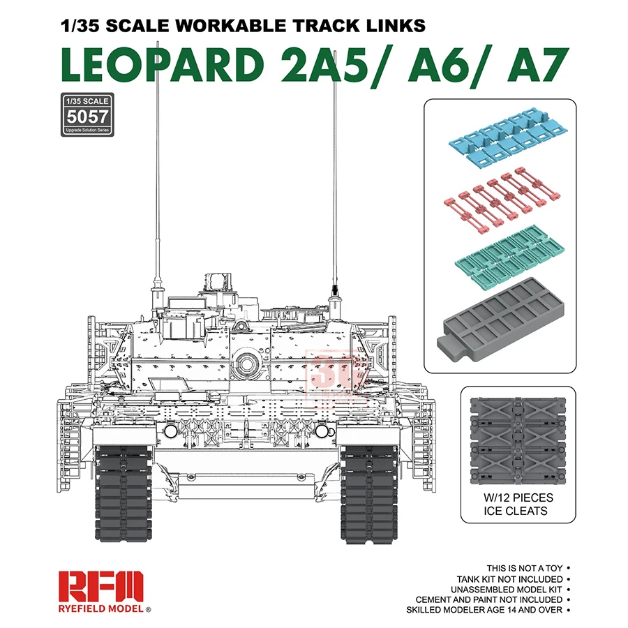 Ryefield model Accessories RM-5057 Workable Track Links for Leopard 2A5/A6/A7 1/35