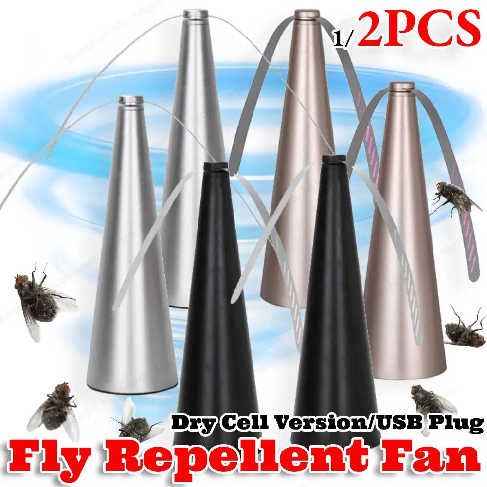 1/2PCS Automatic Mosquito Repellent Fan Fly Mosquito Repeller Fan Battery Powered Portable Pest Control for Home Outdoor Picnic