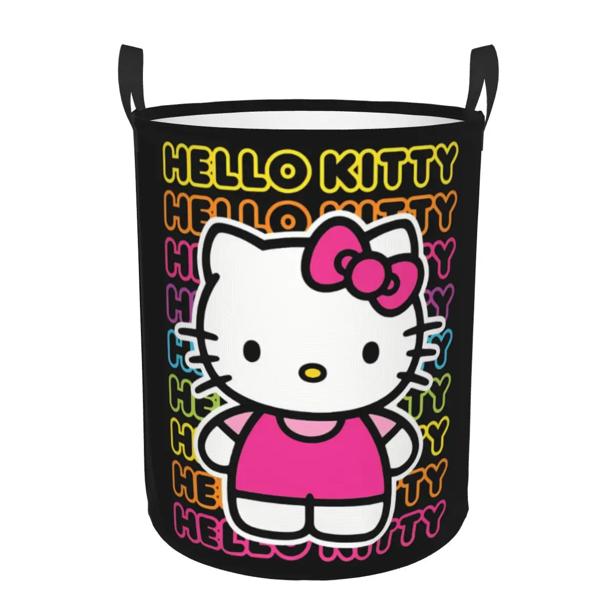 

Cartoon Hello Kitty Bow Laundry Basket Foldable Large Capacity Clothing Storage Bin Japan Anime Colorful Laundry Hamper