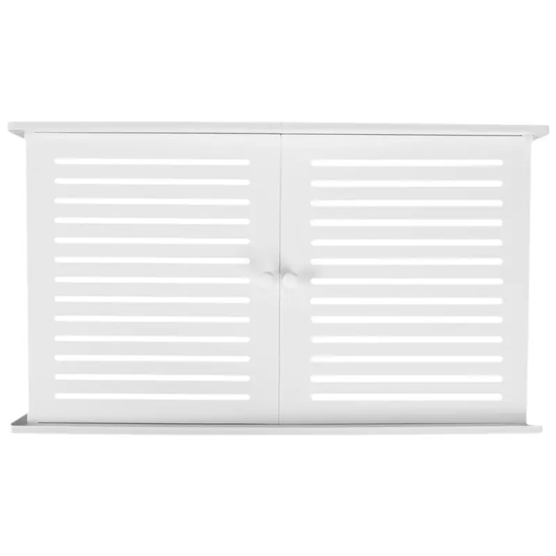 ABKW-Wireless Wifi Router Storage Boxes Wooden Box Cable Power Plus Wire Bracket Wall Hanging Plug Board Storage Shelf