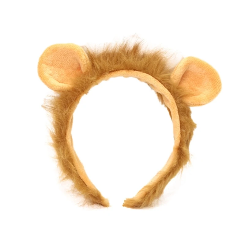 

Halloween Animes Character Headband Lion Ear Hair Hoop Plush Headpiece Easter Party Cosplay Costume Prop Unisex