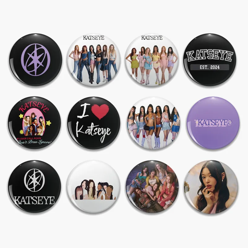 58mm Cool K-pop Katseye Pin Brooch  Daniela Lara Megan Manon Sophia Yoonchae Brooch Badge for Backpack Clothes Hat Fans Gifts