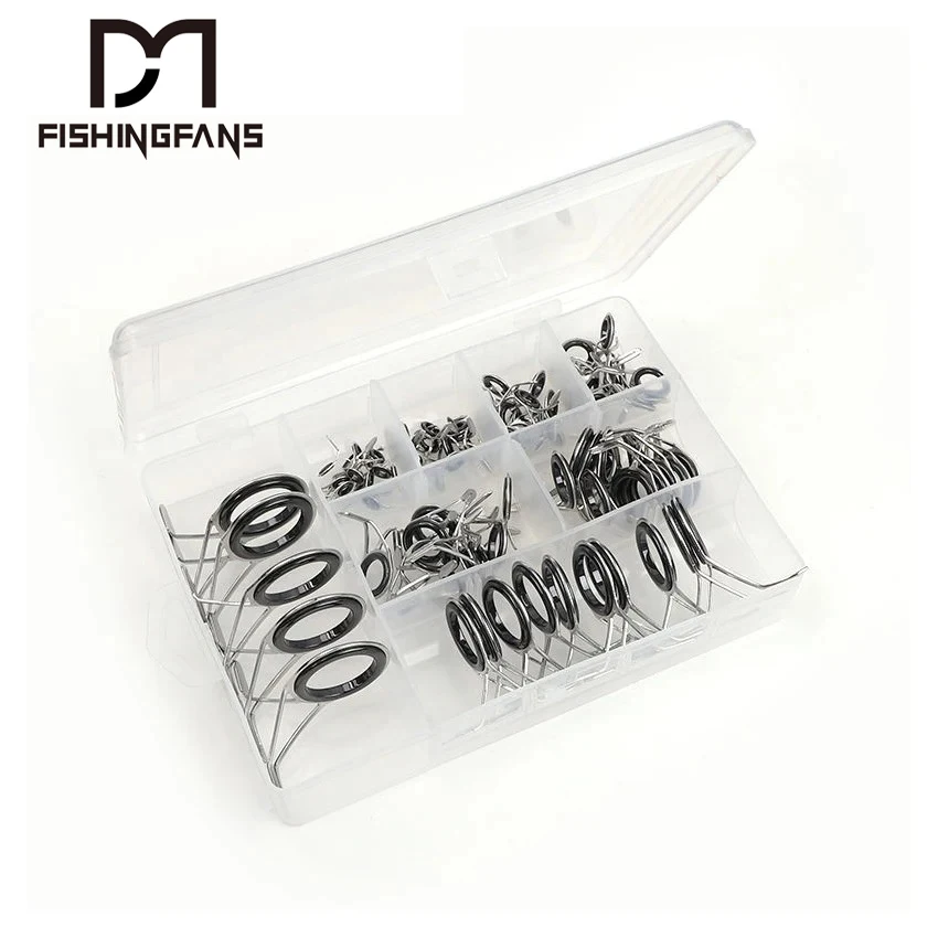 

Fishingfans, 75 шт., 6 # - 30 #, кастинговое удилище, рыболовное керамическое кольцо, Удочка из нержавеющей стали, набор направляющих для забрасывания