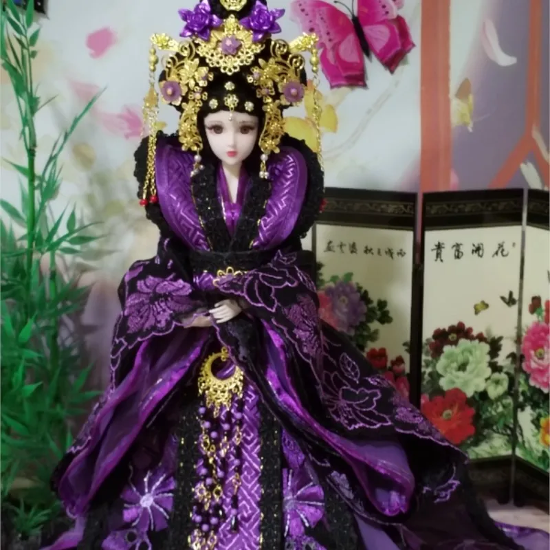 

30CM ABS Chinese Style Models Gorgeous Wedding Dress With Exquisite Crown Bridal Ming Dynasty Retro Crafts Home Ornaments ZL844