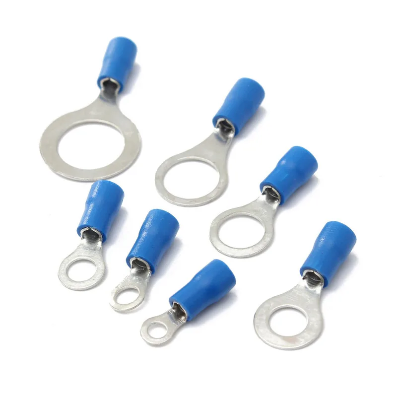 16-14AWG 1.5-2.5 مللي متر معزول حلقة موصل طرفي الأحمر M3/M4/M5/M6/M8/M10/M13 سلك PVC كابل الكهربائية تجعيد محطة
