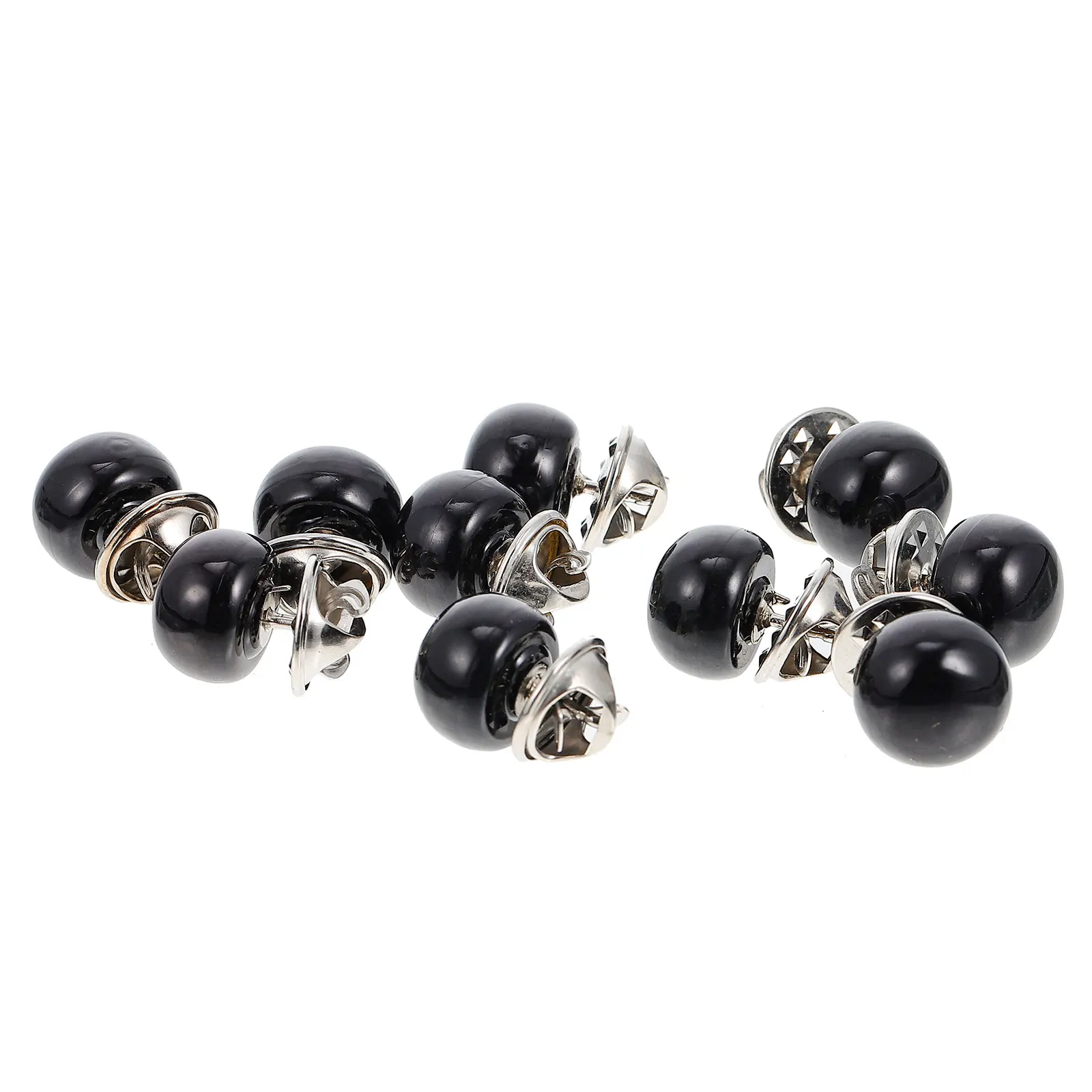 

10 Pcs Invisible Snaps Button Pin No Sew Buttons for Shirts Small Brooch Black Women's