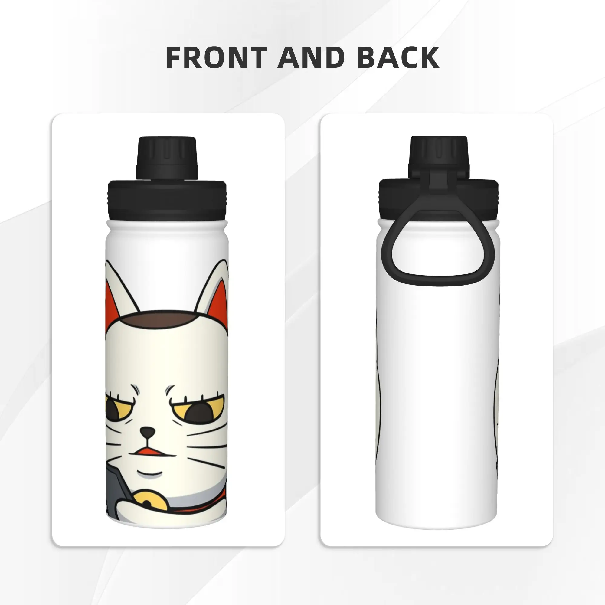 Anime Dandadan Turbo Granny Cat 18OZ Sports Insulated Kettle  Thermal Cup Stainless Steel Office Home Mug Spill Proof