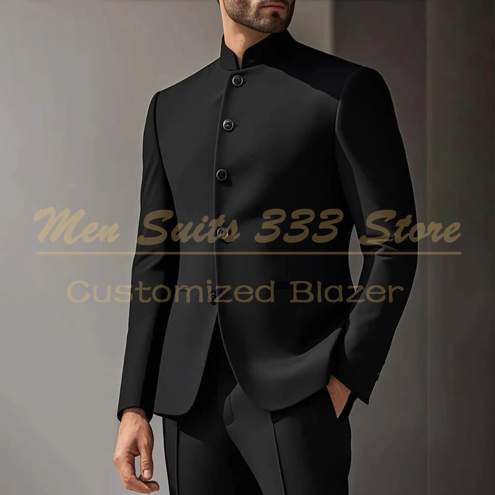 

Мужские классические черные костюмы 2026: приталенный блейзер и брюки, деловой стиль, на заказ, комплект из 2 предметов