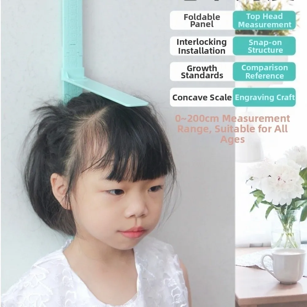 0-2M Kids Height Ruler Sliding Measuring High Precision Baby Growth Chart Easy to Install Wall Sticker