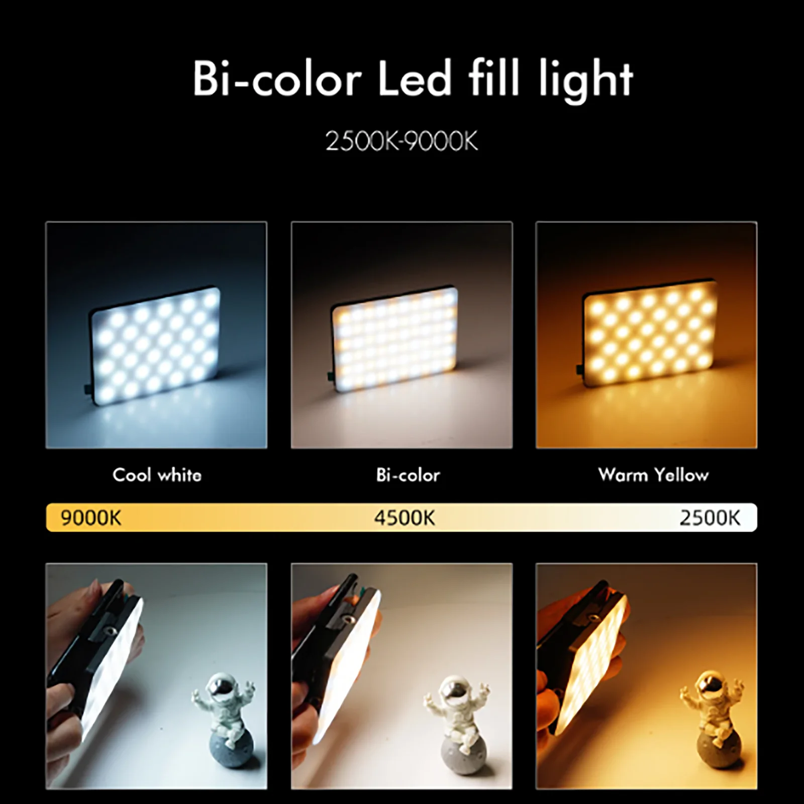 Fusitu Portable LED Panel Full Color Video Light Functional Pocket Light LED Phone light for photography