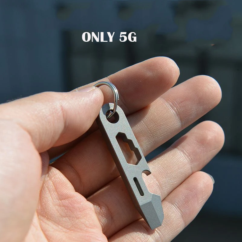 NEW CNC TC4 Titanium Alloy Crowbar Bottle Opener Graduated scale Hexagon Wrench EDC Outdoor Tools Multifunction Camping Gear