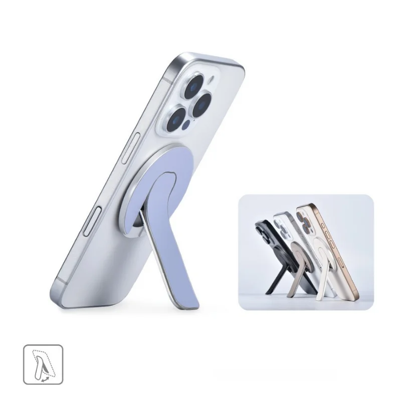 Tragbarer Magnetischer Fingerring-Handyhalter Luxuriöser Abnehmbarer Griff-Ständer für iPhone Leder-Handyhalterung Magnetische Faltbare Halterung – Detail 4